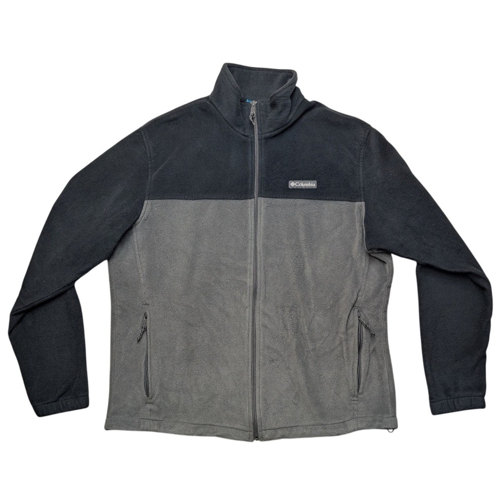 Columbia‎ Steens Mountain Fleece Jacket Mens XL Grey Black Full Zip WM3220